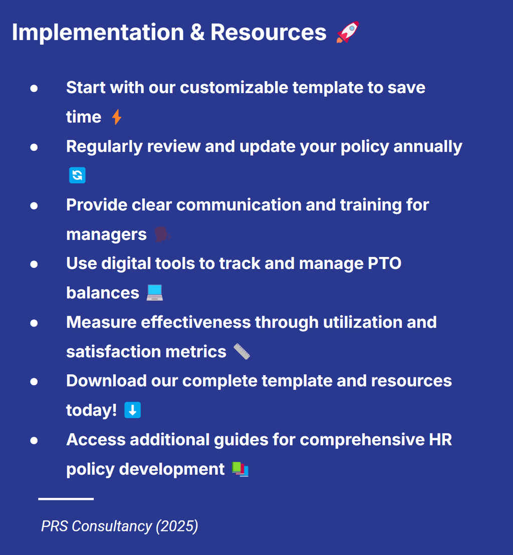 Implementation & Resources PTO implementation resources